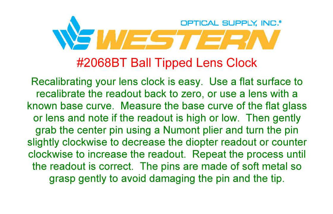 Ball Tipped Lens Clock #2068BT – Western Optical Supply, Inc.