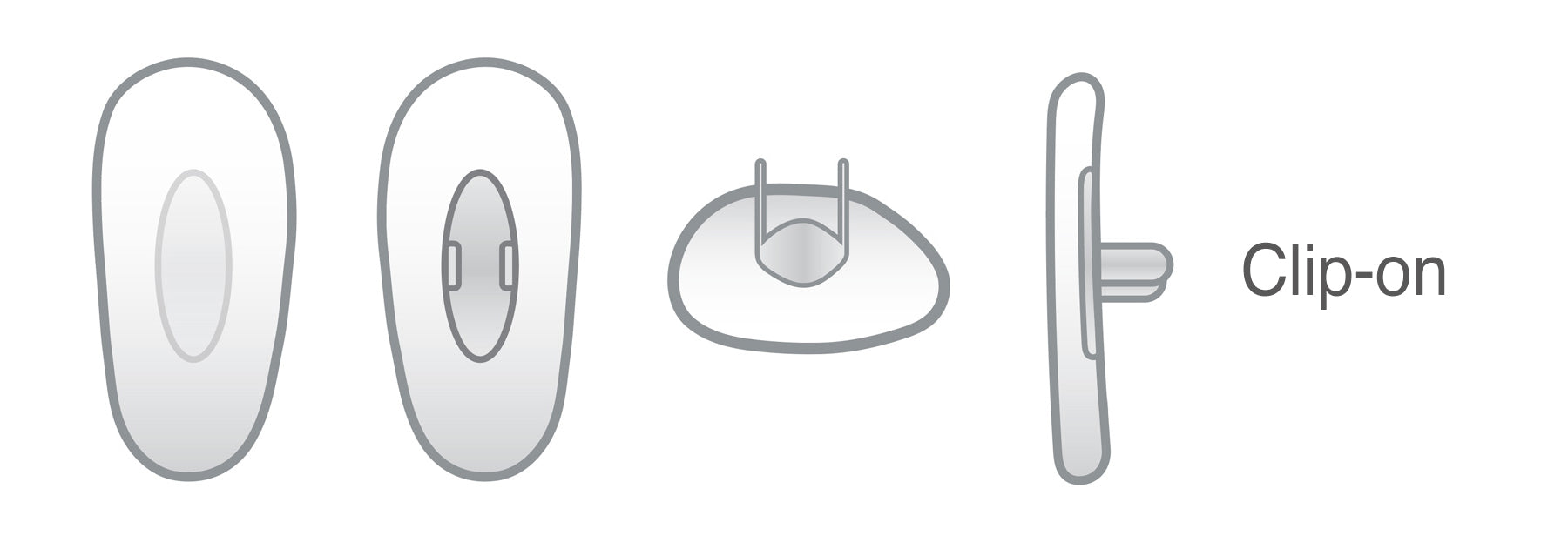 Clear PVC Nose Pads, Ray-Ban Clip-On 