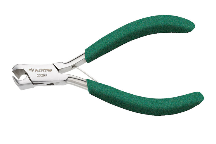 Oblique Head End Cutting Plier for Hard Metals – Premium Model #2025F, Green Foam Handle
